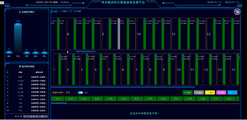 無(wú)線(xiàn)組網(wǎng)的托輥溫速度檢測裝置
